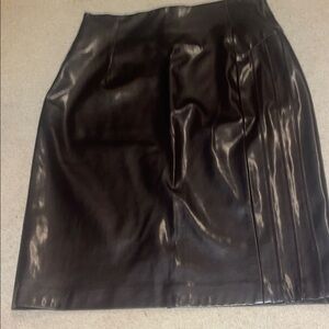 Elegant Black Leather Skirt
